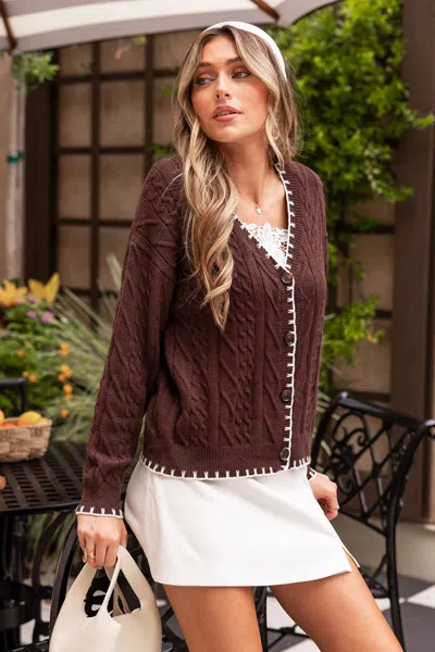 Cupshe Book Club Brown Cardigan