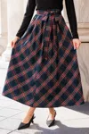 Cupshe Book Club Plaid Maxi Skirt In Multi