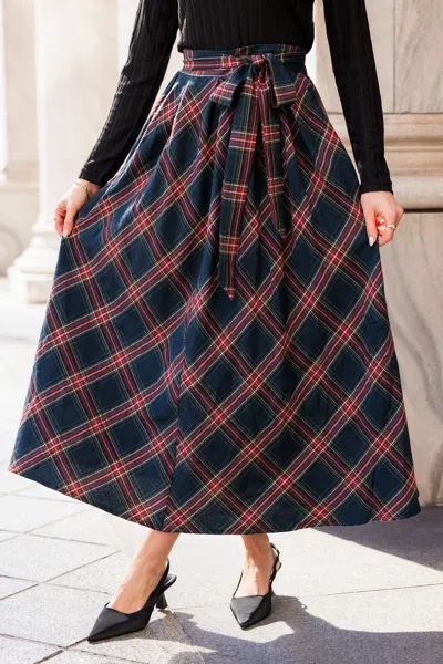 Cupshe Book Club Plaid Maxi Skirt