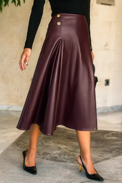 Cupshe Bordeaux Nights Red Maxi Skirt In Brown