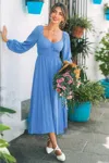 Cupshe Breezy Belle Blue Maxi Dress