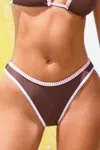 Cupshe Brown Shell Stitch Bikini Bottoms In Brown