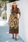 Cupshe Burnt Amber Ornate Midi Dress In Multi