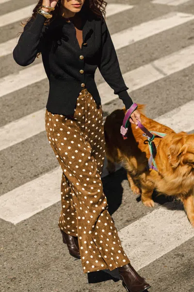 Cupshe Burnt Sugar Polka Dot Pants In Brown