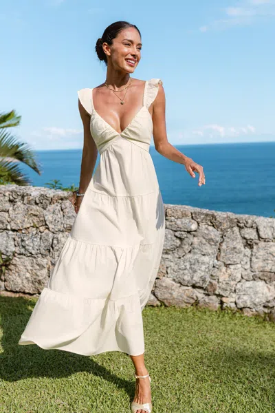 Cupshe Buttercream Beige Midi Dress In Neutral
