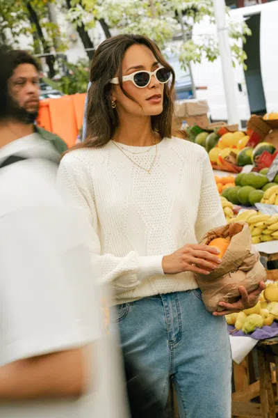 Cupshe By The Bonfire White Sweater In Off White,ivory