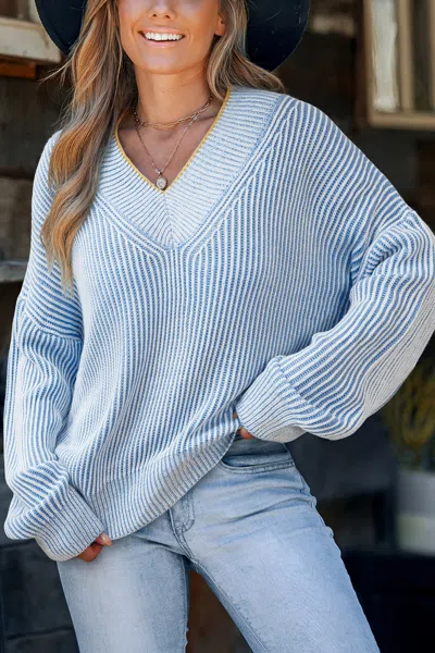 Cupshe By Your Side Blue Sweater