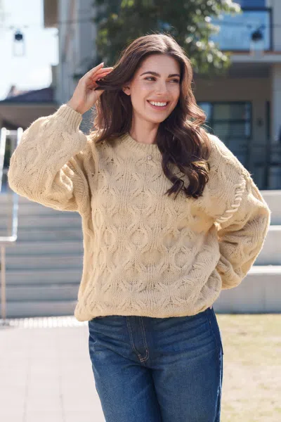 Cupshe Cable Knit Round Neck Sweater
