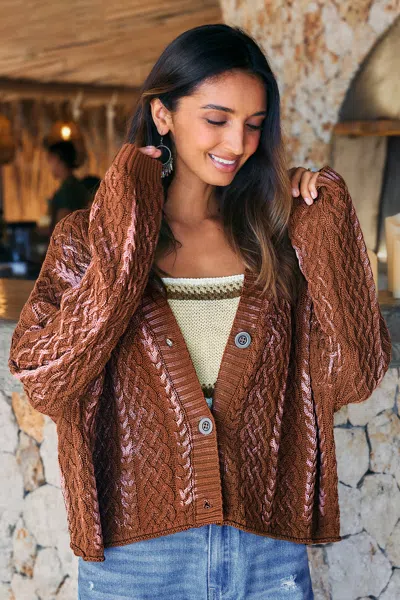 Cupshe Café Stop Brown Cardigan