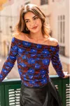 Cupshe Call The Shots Floral Top In Blue
