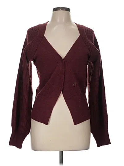 Pre-owned Cupshe Cardigan Sweater In Burgundy
