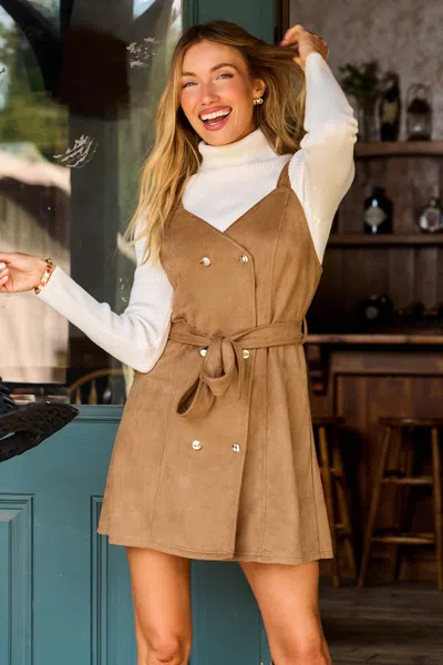 Cupshe Casual Crush Brown Mini Dress