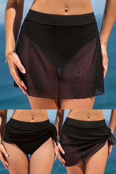 Cupshe Change Of Plans Black Swim Skirt