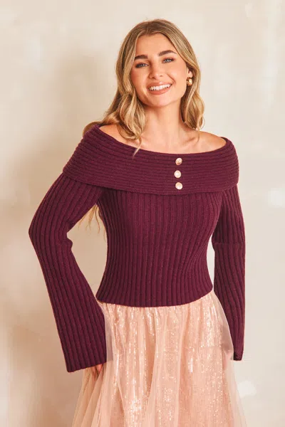 Cupshe Cherry Wine Red Sweater
