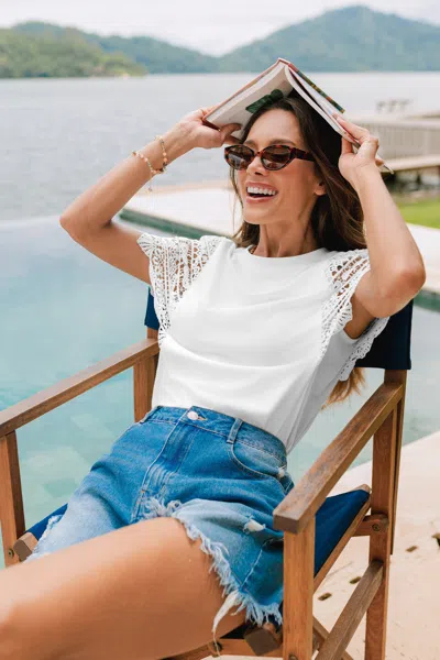 Cupshe Chillax White Tee