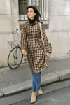 Cupshe City Charm Plaid Trench Coat In Multi
