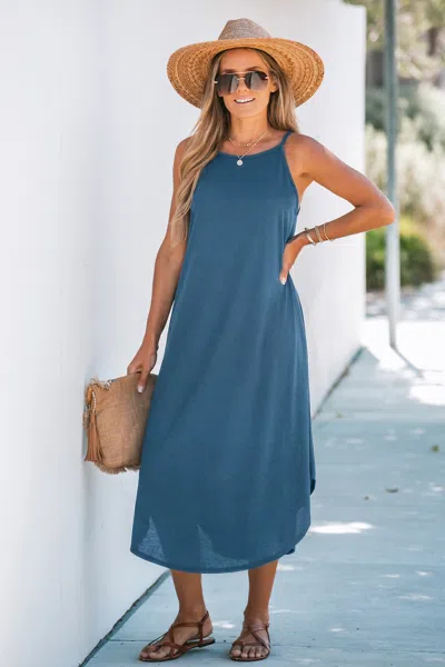 Cupshe Classic Vibe Blue Maxi Dress
