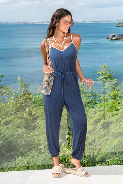 Cupshe Clear View Blue Jumpsuit