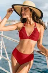Cupshe Clock It Red Bikini Set In Red