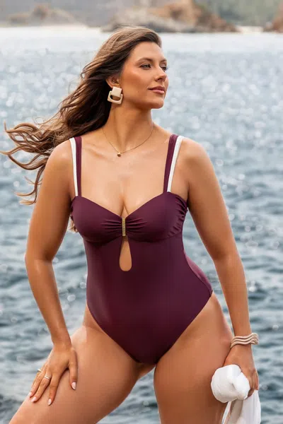Cupshe Coastal It Girl One-piece Swimsuit In Burgundy