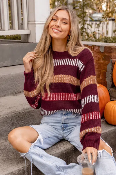 Cupshe Coastal Weekend Striped Sweater In Brown