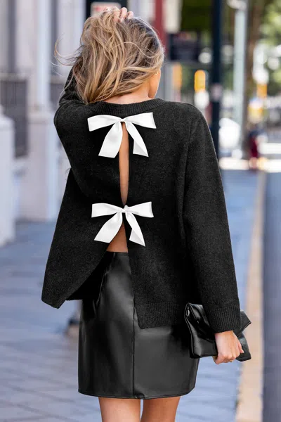 Cupshe Cocoa Comfort Black Sweater