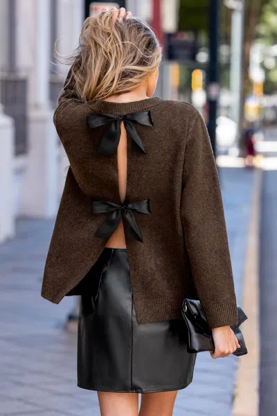 Cupshe Cocoa Comfort Brown Sweater