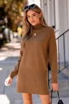 Cupshe Cocoa Mood Brown Sweater Dress
