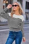 Cupshe Comfy & Cute Striped Sweater In Multi
