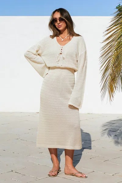 Cupshe Comfy Classic Beige Midi Sweater Dress