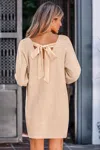 Cupshe Comfy Mood Beige Mini Sweater Dress