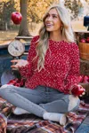 Cupshe Confetti Red Sweater In Red