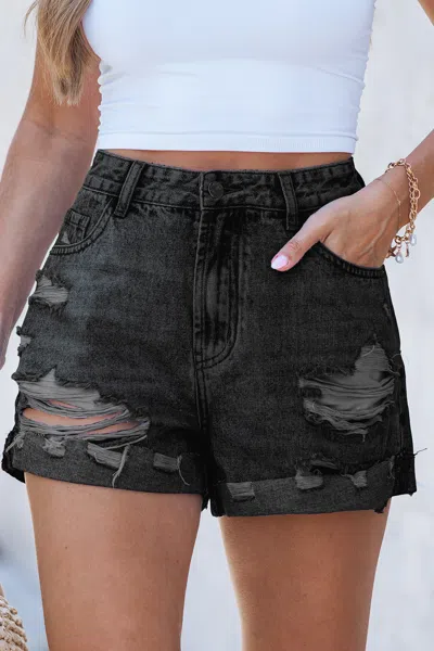 Cupshe Cool Cut Black Shorts
