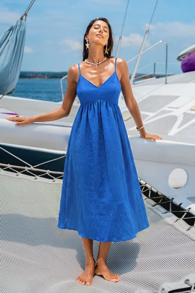 Cupshe Core Memory Blue Maxi Dress