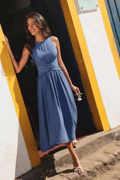 Cupshe Cosmopolitan Blue Midi Dress