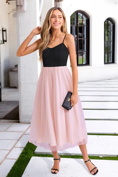 Cupshe Cosmopolitan Stroll Two-toned Midi Dress In Pink