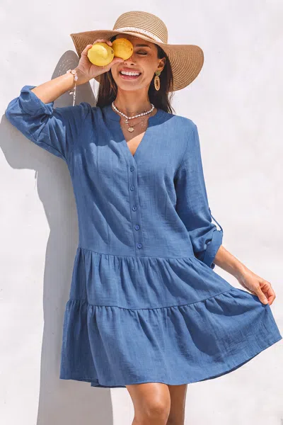 Cupshe Count Me In Blue Mini Dress