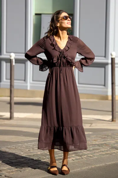 Cupshe Country Air Brown Maxi Dress