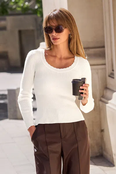 Cupshe Cozy Aura White Knit Top