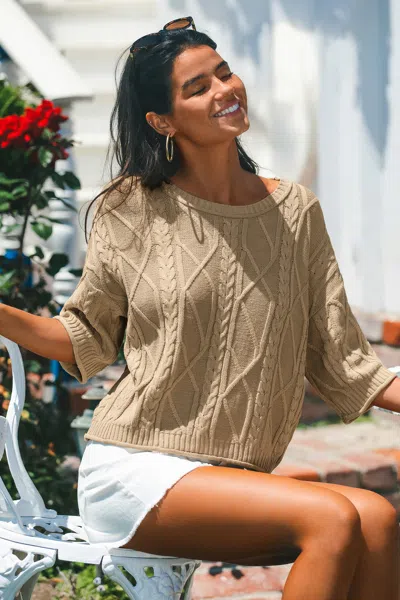 Cupshe Cozy Classic Neutral Sweater In Khaki
