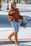Cupshe Cozy Commute Brown Sweater