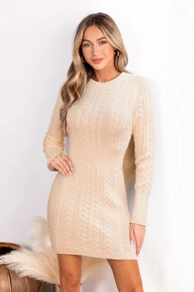 Cupshe Cozy Crush Beige Sweater Dress