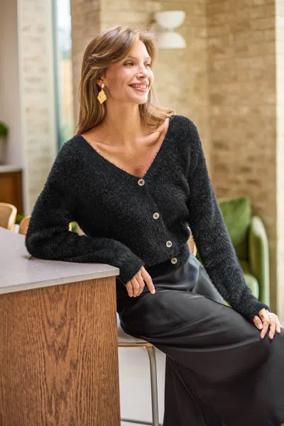 Cupshe Cozy Glow Black Cardigan