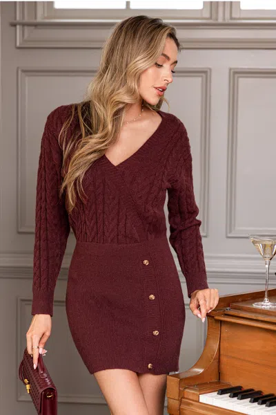 Cupshe Cozy Up Brown Sweater Dress
