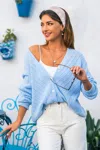 Cupshe Cozy Vibes Blue Cardigan In Blue