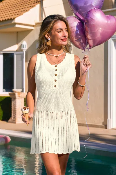 Cupshe Crafty White Cover-up Mini Dress