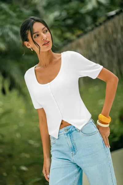 Cupshe Crisp Day White Top