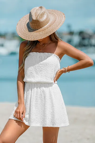 Cupshe Dandelion White Cover-up Mini Dress