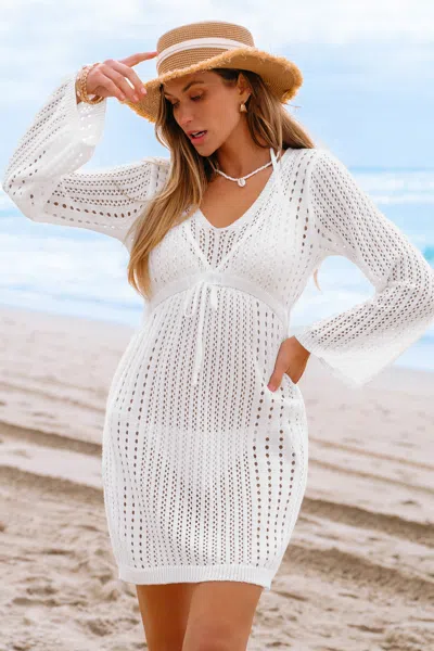 Cupshe Darcy White Cover-up Mini Dress