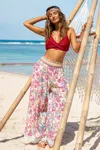 Cupshe Desert Dreamer Floral Cover-up Pants In Red